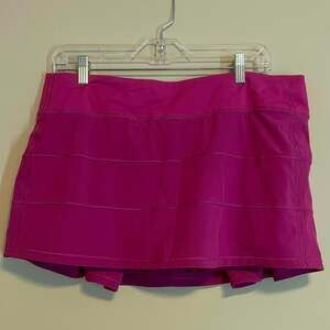 Lululemon Pace Rival Mid-Rise Skort Skirt Magenta Purple Sz 12 Athletica Tennis